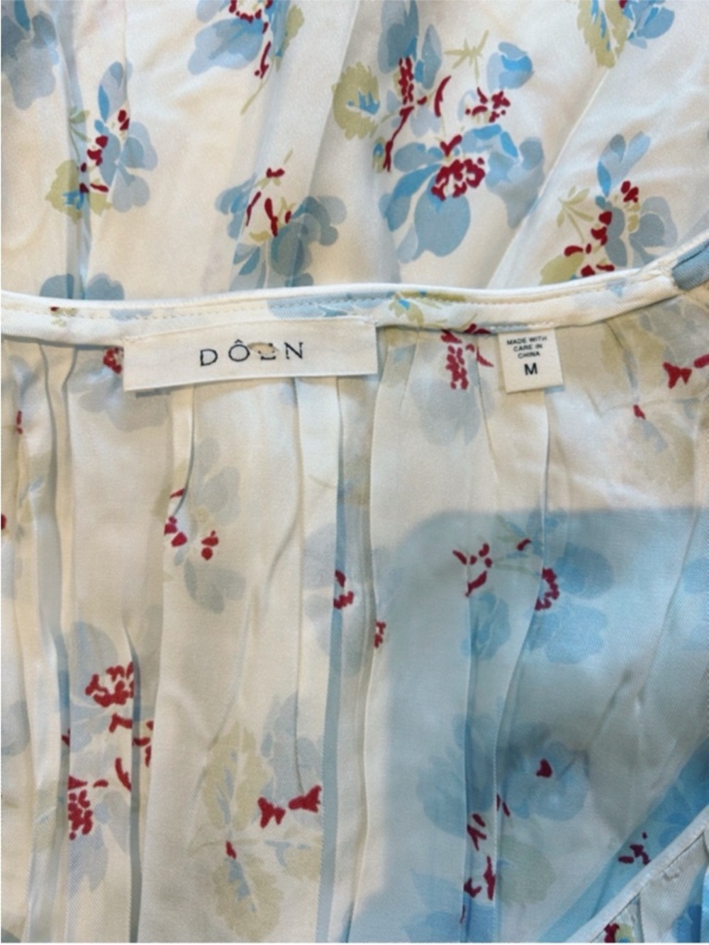 NWOT Doen Florencia Silk Midi Cottagecore Dress In Romantic Blue Floral Medium - Picture 9 of 15